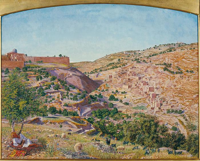 Thomas Seddon Jerusalem and the Valley of Jehoshaphat from the Hill of Evil Counsel Sweden oil painting art